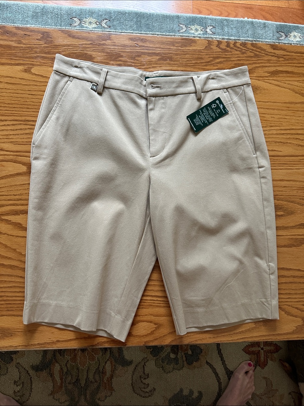 Ralph Lauren Men's Flat Front Shorts in Light Tan